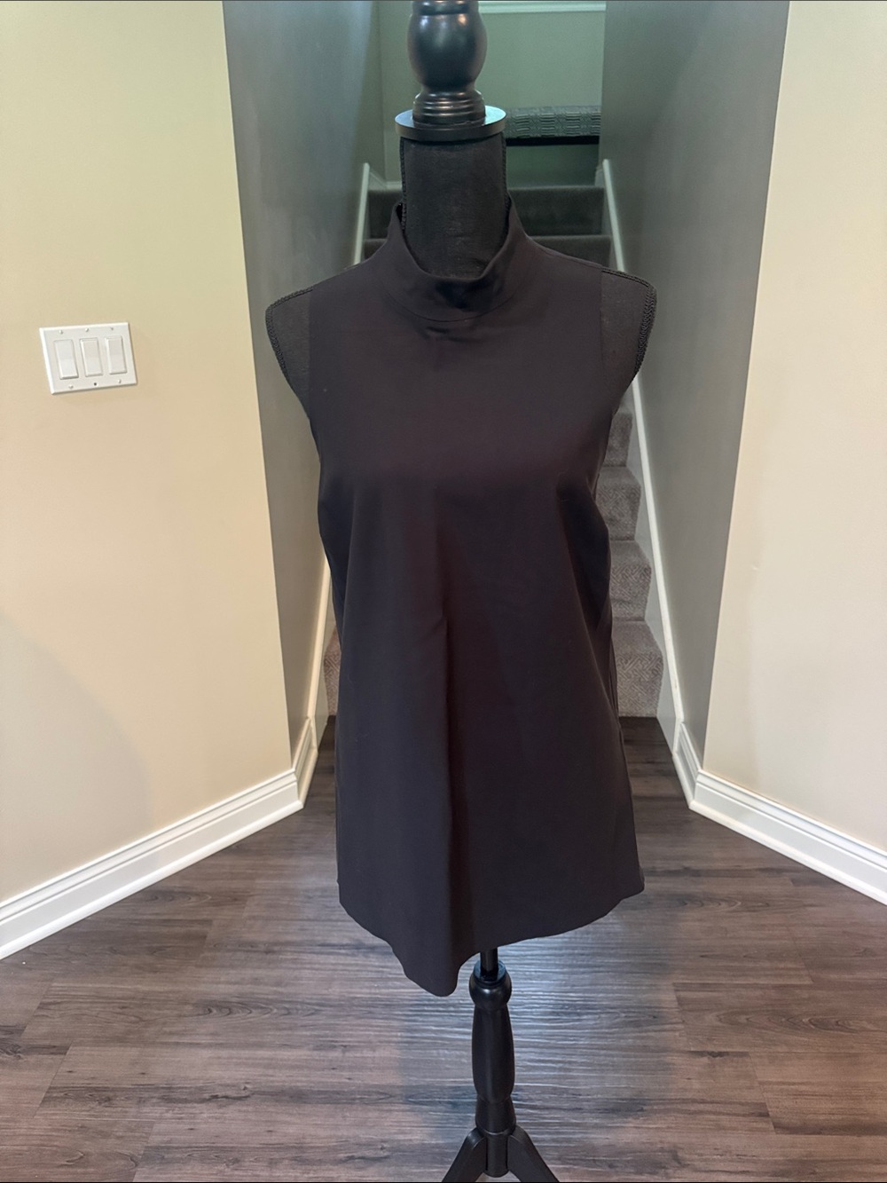 Athleta Black Sleeveless Mock Neck Dress